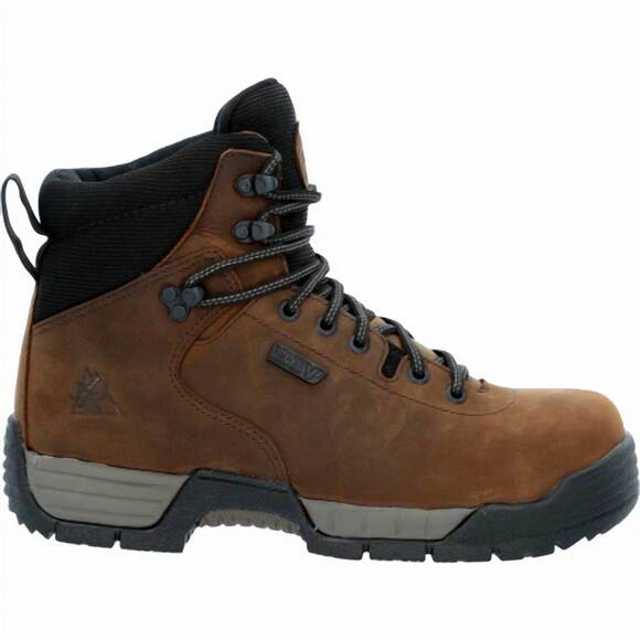 NEW ROCKY men\'s mobilite composite waterproof work boot in brown main image 6